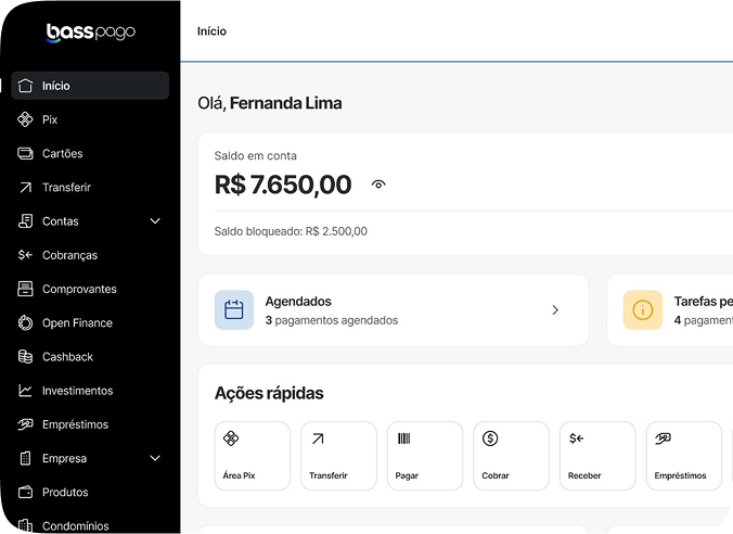 Interface de internet banking